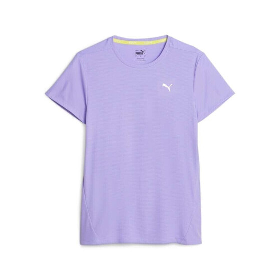 Puma Run Favorite Crew Neck Short Sleeve Athletic T-Shirt Womens Purple Casual T