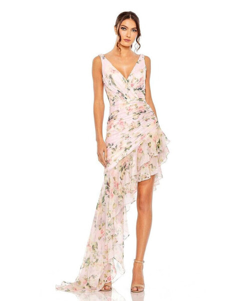 Women's Ieena Floral Print Asymmetrical Ruffle Hem Dress