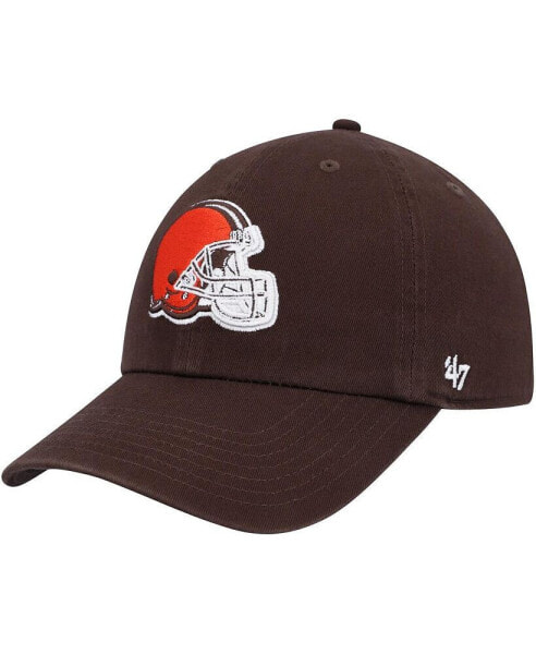 Big Boys and Girls Brown Cleveland Browns Team Logo Clean Up Adjustable Hat