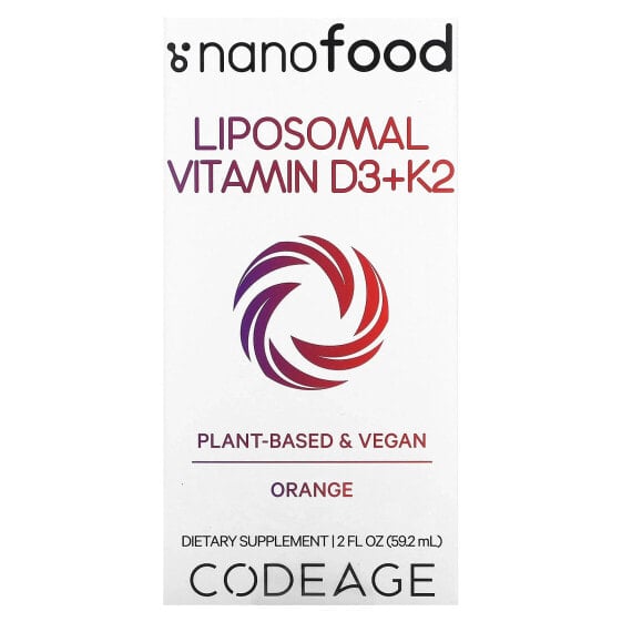 Liposomal Vitamin D3+K2, Orange, 2 fl oz (59.2 ml)