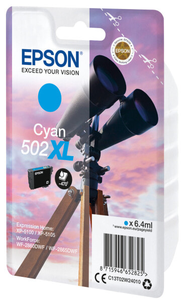 Epson Singlepack Cyan 502XL Ink - High (XL) Yield - 6.4 ml - 470 pages - 1 pc(s)
