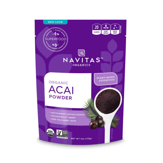 Navitas Organics Acai Powder Растительный порошок асаи антиоксидантное средство 113 г