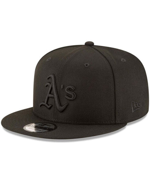 Oakland Athletics Black on Black 9FIFTY Team Snapback Adjustable Cap