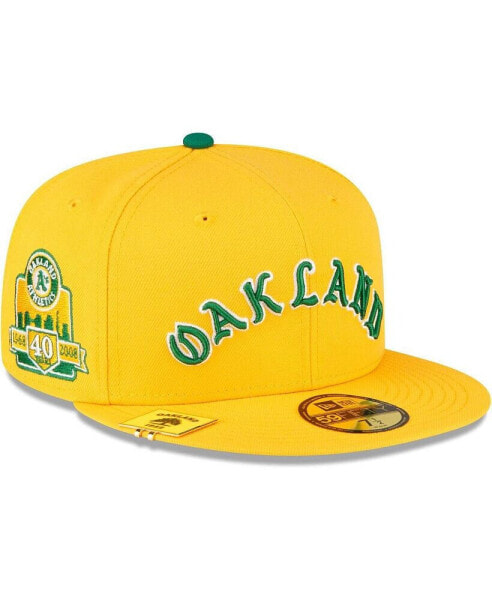 Men's Gold Oakland Athletics City Flag 59FIFTY Fitted Hat