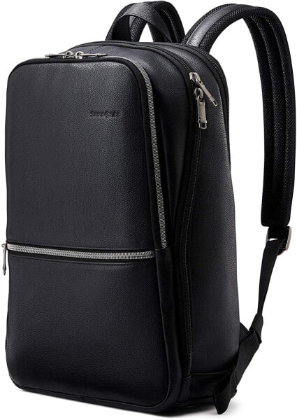 Мужской кожаный черный рюкзак Samsonite Classic Leather Slim Backpack, Cognac, One Size