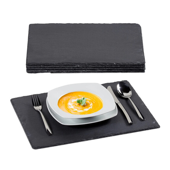 Сервировочные тарелки Schieferplatte 30х40 см Relaxdays 6 шт.