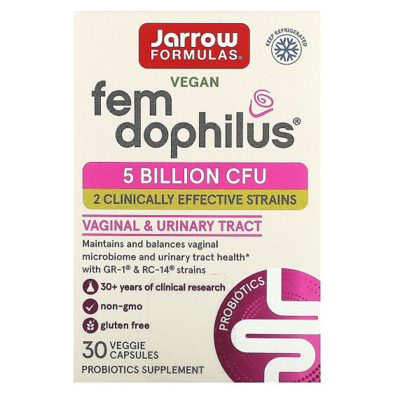 Витамины для женского здоровья Jarrow Formulas Fem Dophilus, 5 миллиардов КОЕ, 60 капсул, овощные.