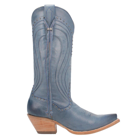 Dan Post Boots Donnah Leather Snip Toe Cowboy Womens Blue Casual Boots DP4277