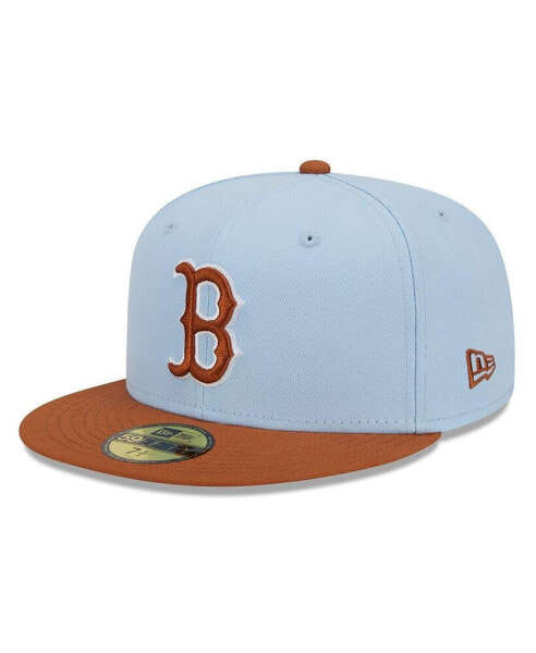 Бейсболка мужская New Era Boston Red Sox Spring Color 59Fifty со светло-синим и коричневым оттенками