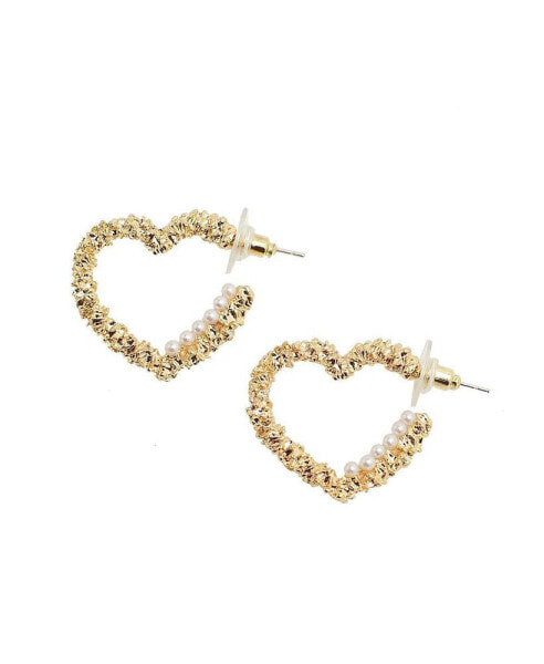 Women's Heart Hoop Earrings