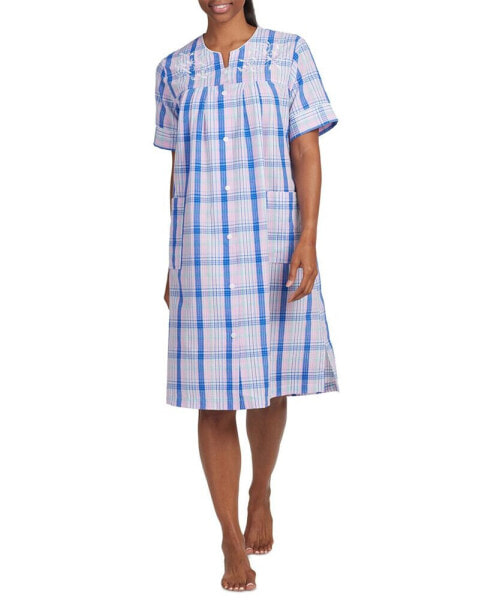Пижама Miss Elaine женская клетчатая на короткий рукав