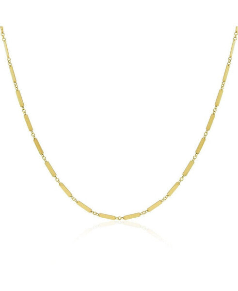 Gold Link Bar Chain Necklace 14K Gold