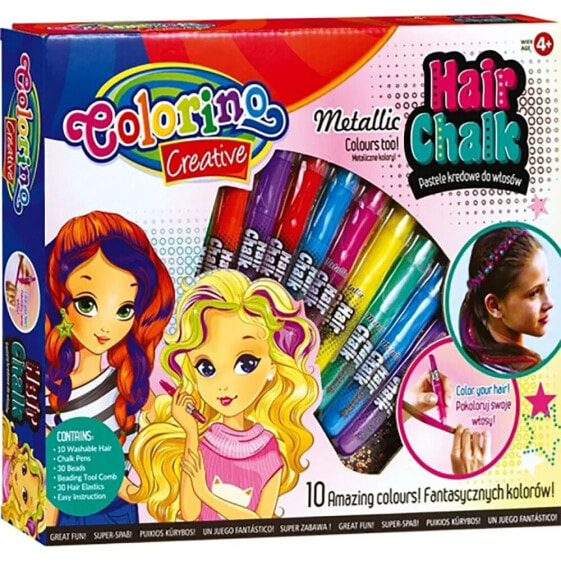 KO Colorino Creative Hair Chalk Set 10 Colours Mix doll