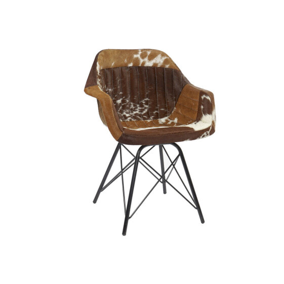 Обеденный стул DKD Home Decor 8424001623532 Белый Коричневый Чёрный Разноцветный Кожа Металл 61 x 53 x 81,5 cm