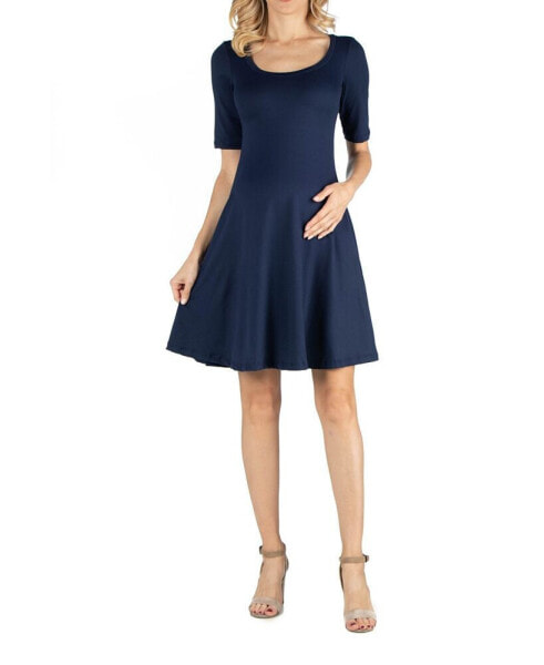 Knee Length A Line Elbow Sleeve Maternity Dress