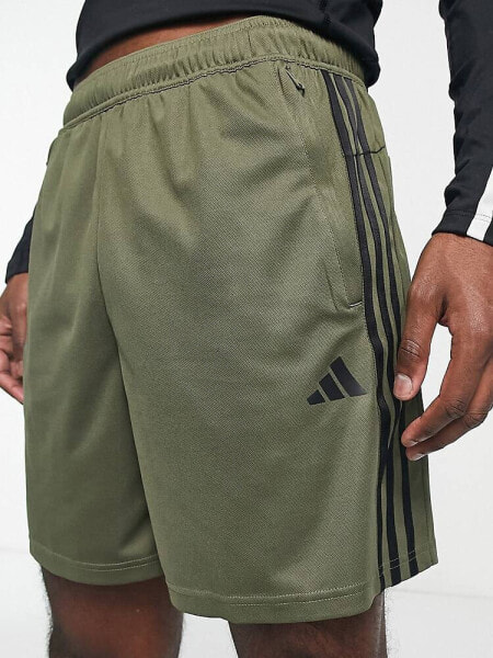 adidas Training Train Essentials 3 stripe shorts in navy