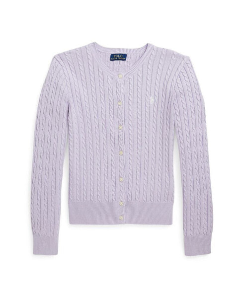 Big Girls Mini-Cable Cotton Cardigan Sweater