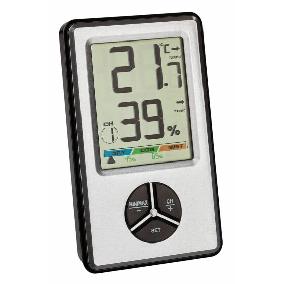 TFA Digital thermo-hygrometer - Black - Silver - Indoor hygrometer - Indoor thermometer - Hygrometer - Thermometer - Hygrometer - Thermometer - Plastic - 10 - 99%
