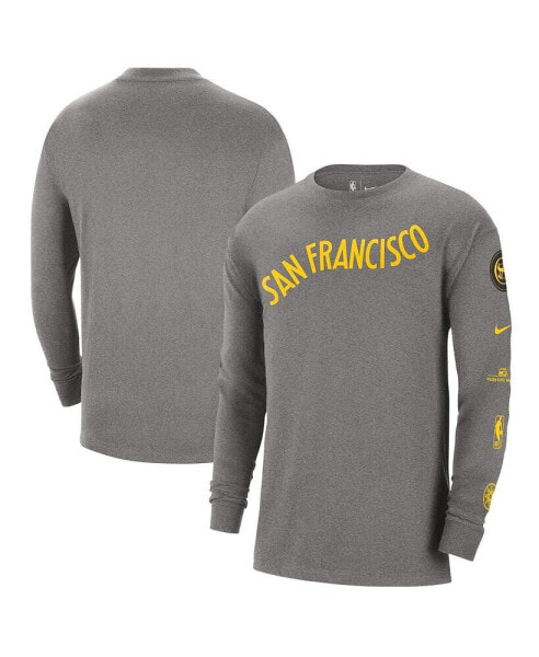 Men's Charcoal Golden State Warriors 2023/24 City Edition Max90 Expressive Long Sleeve T-shirt