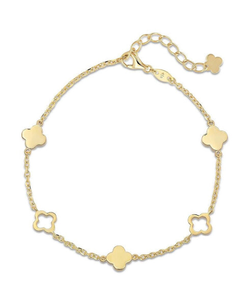 Clover Link Chain Bracelet in 14K Gold, 6.5 in adj to 7.5 in, approx. 2.8 grams