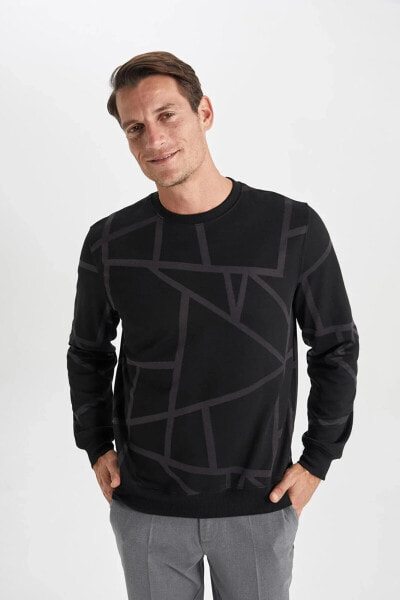 Modern Fit Bisiklet Yaka Sweatshirt