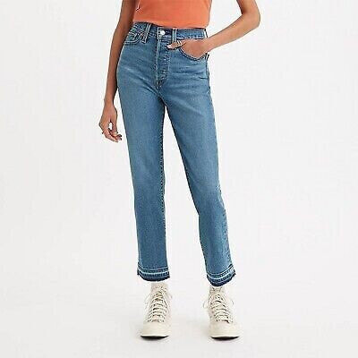 Levi's Women's High-Rise Wedgie Straight Cropped Jeans - Turned On Me 28