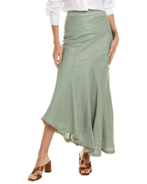 Nicholas Aveline Bias Seamed Linen Midi Skirt Women's