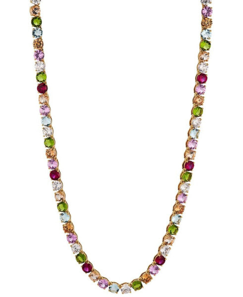 18k Gold-Plated Multicolor Mixed Stone 16" Tennis Necklace, Created for Macy's