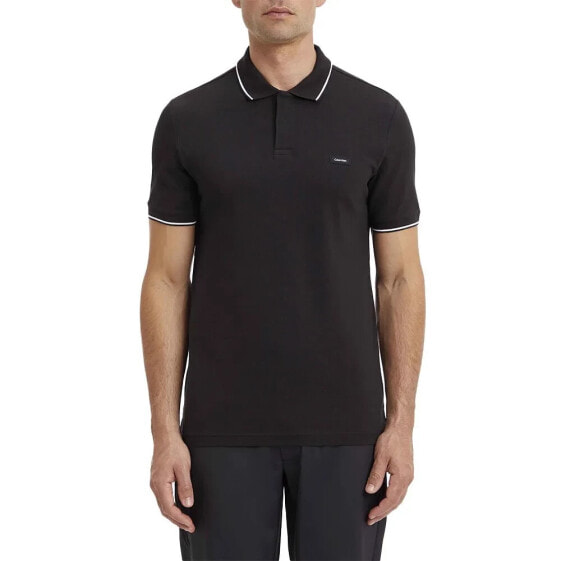 CALVIN KLEIN Stretch Pique Tipping Slim short sleeve polo