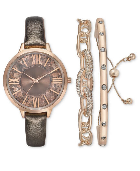 Часы и аксессуары I.N.C. International Concepts женские наручные серые 36 мм, набор для подарка, созданные для Macy's