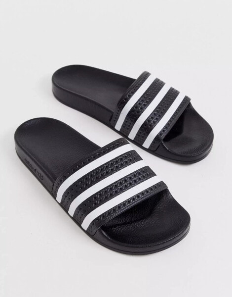 adidas Originals Adilette sliders in black