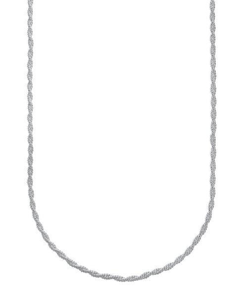 Silver Plated or 18k Gold Plated Brass Twisted Chain Necklace