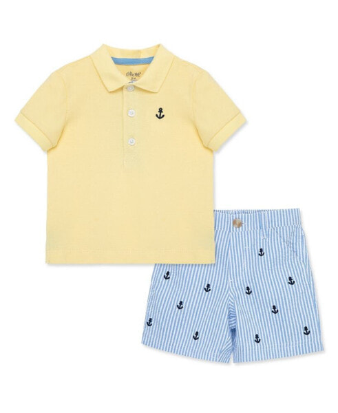 Baby Boys Anchor Polo Shorts Set