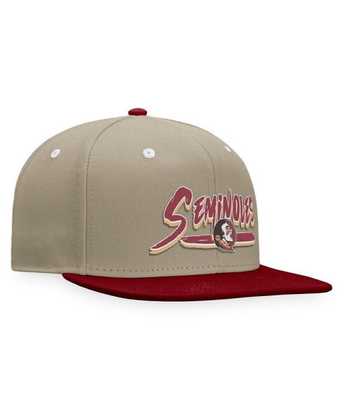 Men's Khaki, Garnet Florida State Seminoles Land Snapback Hat