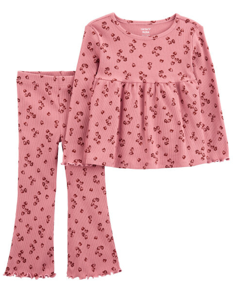 Toddler 2-Piece Floral Top & Flare Legging Set 3T