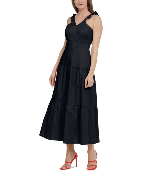 Women's Sleeveless Flutter-Strap Dress