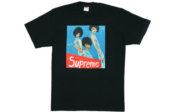 Supreme FW18 Group Tee Black 漫画女团印花短袖T恤 男女同款 黑色 送礼推荐 / Футболка Supreme FW18 Group SUP-FW18-428