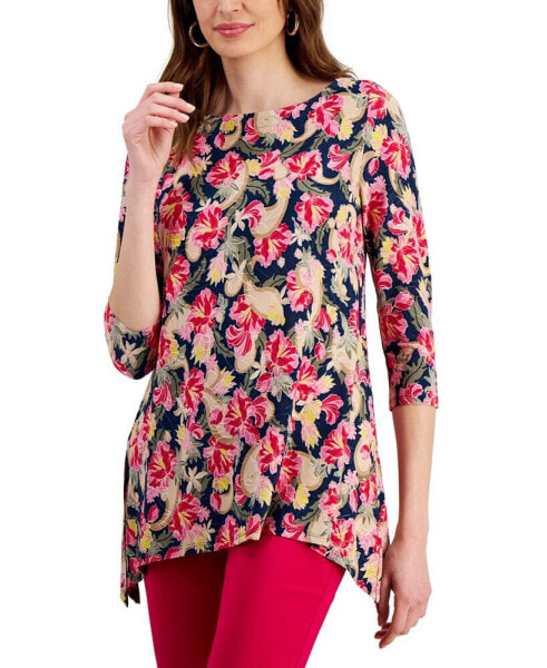 Women's Printed Jacquard Swing Top, Created for Macy's