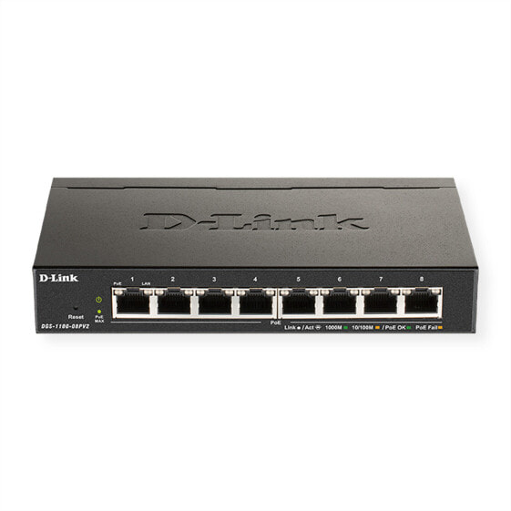D-Link DGS 1100-08PV2 - Switch - Smart - 8 x 10/100/1000 PoE - - 1 - - 1 - Switch - 1 Gbps