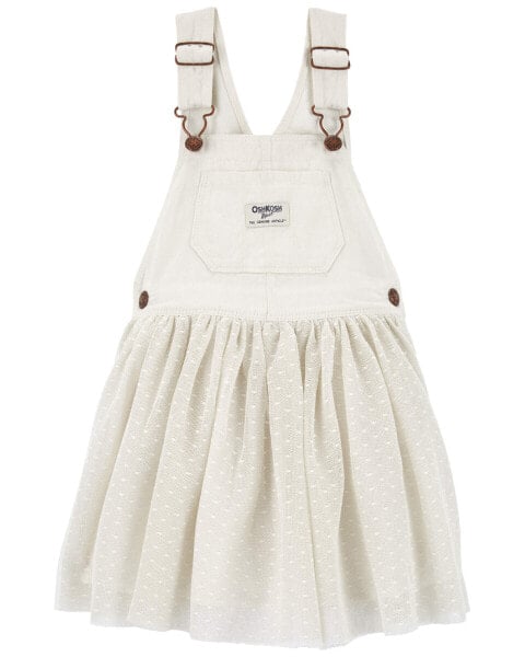 Toddler Sparkly Tulle & Denim Jumper Dress 2T