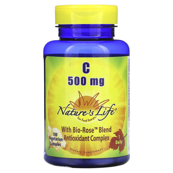 Nature's Life, Витамин C, 500 мг, 100 вегетарианских капсул