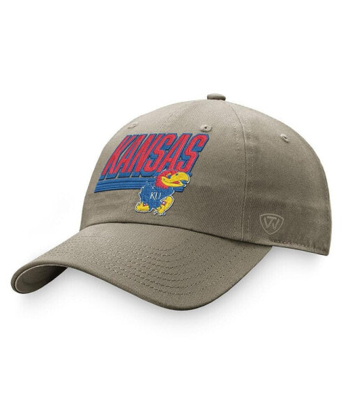 Men's Khaki Kansas Jayhawks Slice Adjustable Hat