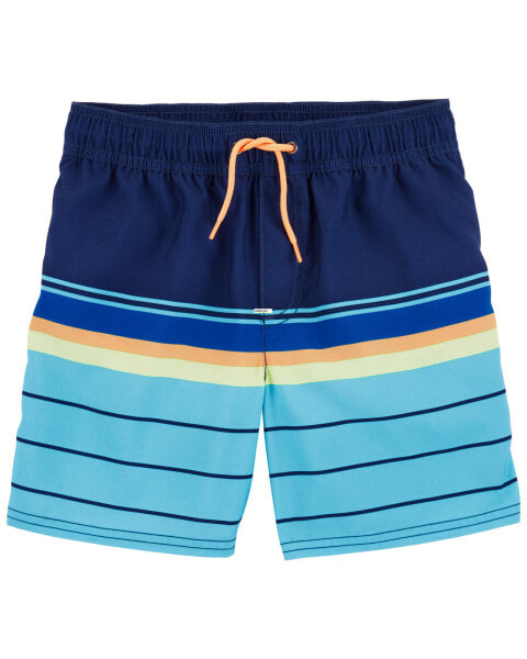 Kid Striped Swim Trunks 5