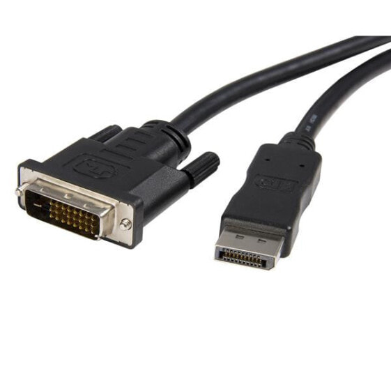 StarTech.com 6ft (1.8m) DisplayPort to DVI Cable - DisplayPort to DVI Adapter Cable 1080p Video - DisplayPort to DVI-D Cable Single Link - DP to DVI Monitor Cable - DP 1.2 to DVI Converter - 1.8 m - DisplayPort - DVI-D - Male - Male - Straight