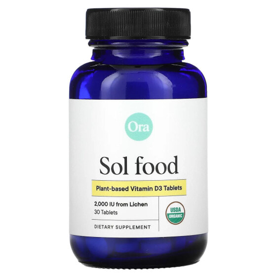 Витамин D3 растительного происхождения ORA Sol Food, 2 000 МЕ, 30 таблеток