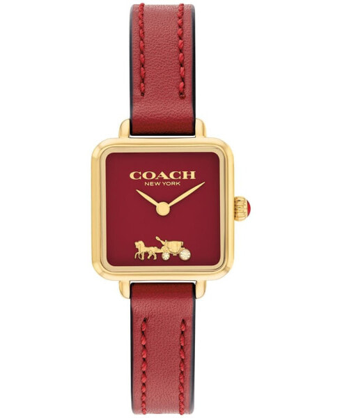 Women's Cass Signature Horse and Carriage Red Leather Strap Watch, 22mm