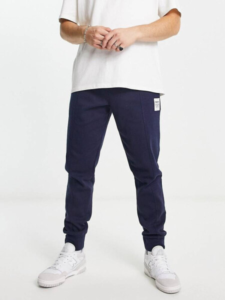 New Look panelled joggers in navy