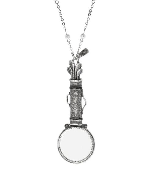 2028 imitation Pearl Chain Golf Magnifier Necklace