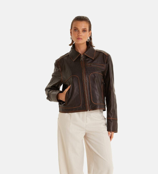 Женская куртка Furniq UK "Модный стиль", коричневая