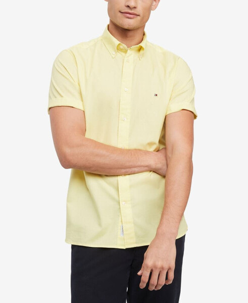 Men's Short Sleeve Flex Poplin Button-Down Shirt